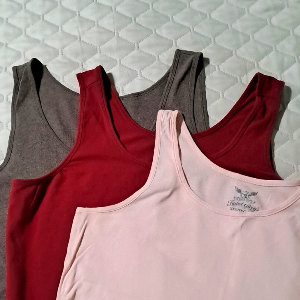 Women's Tank Top Set - Brown, Red, Pink